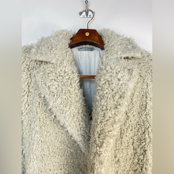 Vince Shaggy Long Coat Faux Shearling Sherpa Medium - Picture 4 of 15